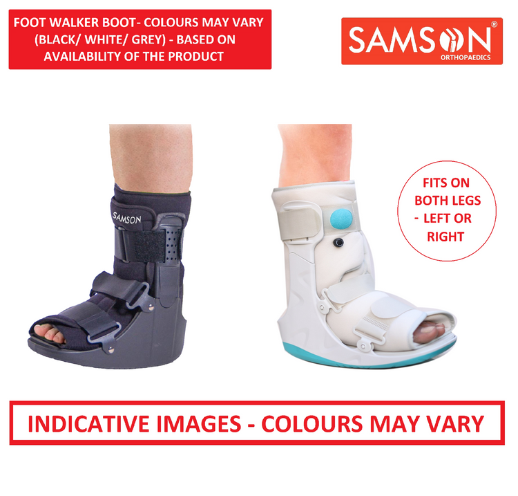 Samson Foot Walker (Boot) With Airway : Promotes Natural Gait, Reduces Plantar Pressure and Enhances Stability (For Full Protection and Rigid Immobilization) (Colour: Black / White / Grey As per Availaibility)