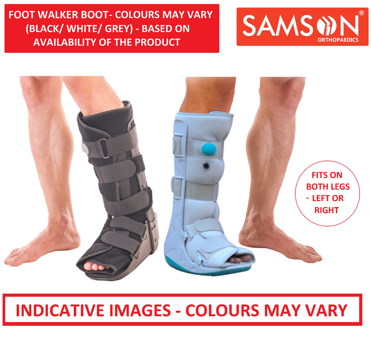 Samson Foot Walker (Boot) With Airway : Promotes Natural Gait, Reduces Plantar Pressure and Enhances Stability (For Full Protection and Rigid Immobilization) (Colour: Black / White / Grey As per Availaibility)