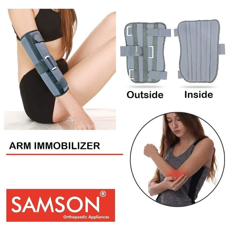 Samson Arm Immobilizer Brace (Elbow Splint Support) : Lightweight Breathable Anatomically Shaped Wrist Elbow Support for Dislocation, Fracture, Sprains & Broken Arm (Universal Size)