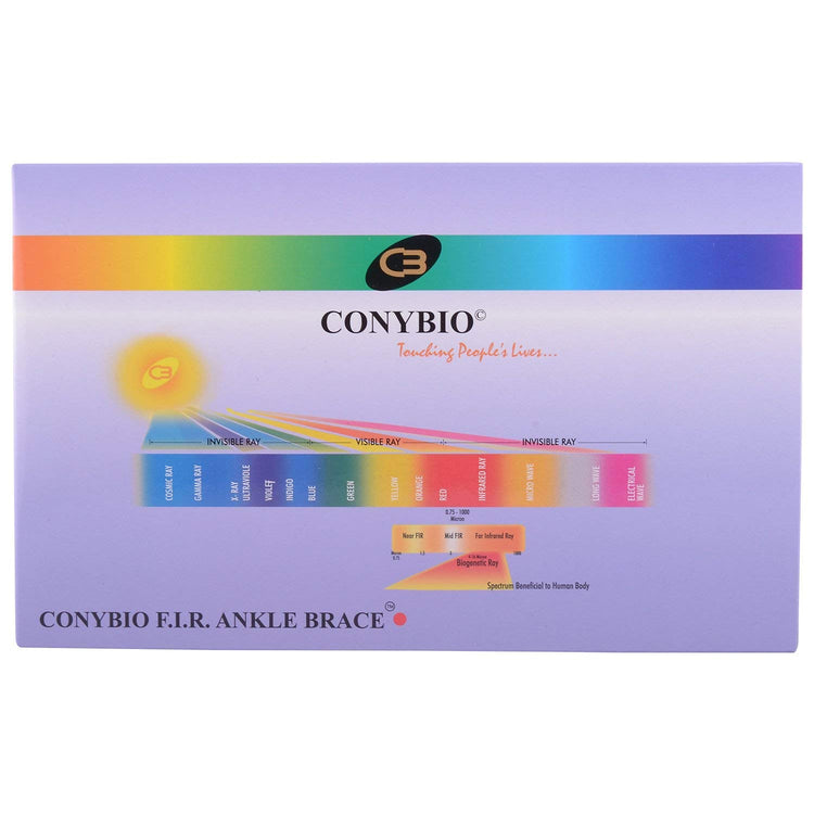 Conybio FIR Ankle Brace : For Ankle Support, A Supportive Therapy for Ankle Problems, Contains Bio-Ceramic Material which Emits Far Infrared Rays (FIR) - Helps Faster Recovery (1 Brace)