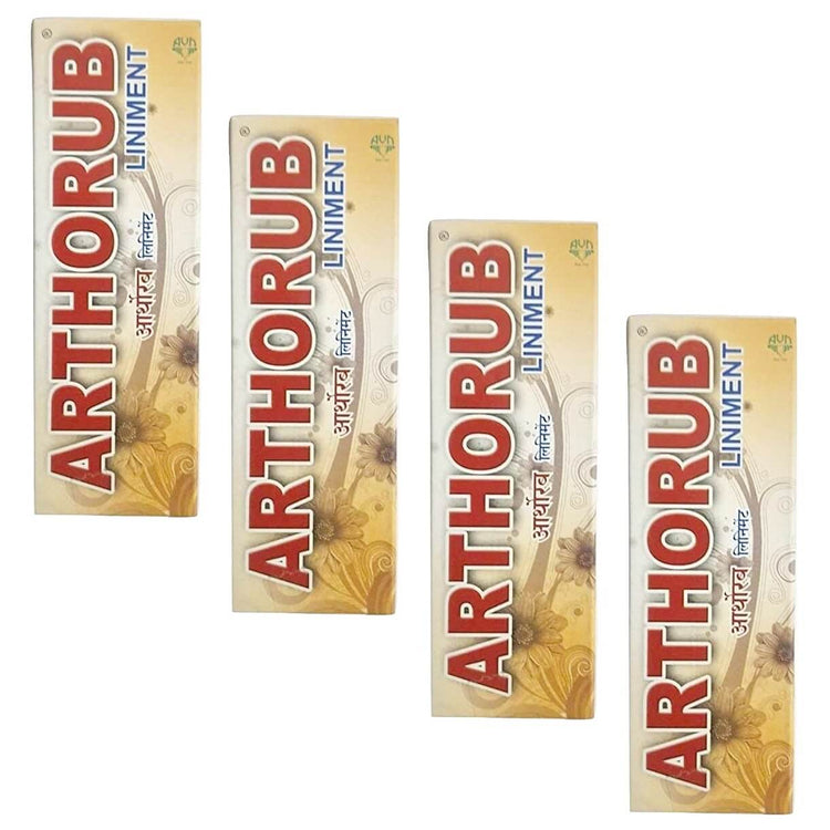 AVN Arthorub Liniment : Powerful remedy for Oedema & Pain of Back, Ankle, Shoulder, Elbow, Foot, Knee, Leg, Muscle, Neck, Joints (120 ml) (30 ml X 4)