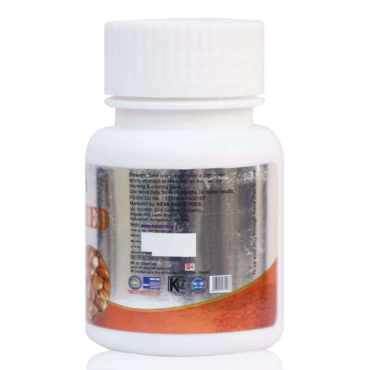 Keva Flax Seed Softgels : For Good Heart Health, Lowers Blood Pressure, Reduces Triglycerides (60 Softgels)