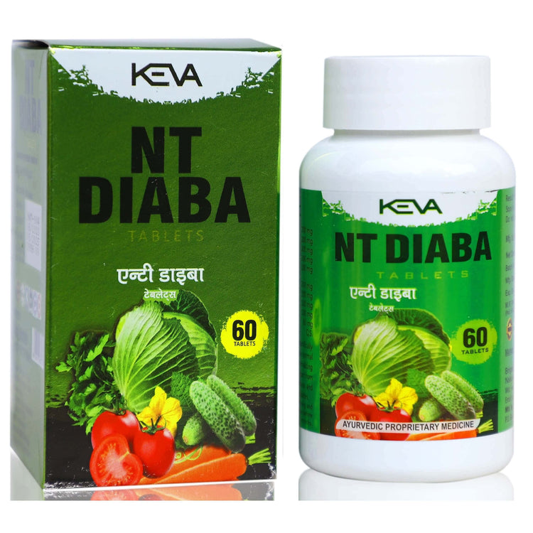 Keva NT Diaba (Anti Sugar) Tablets : Very Helpful in Diabetes, Helps to Normalise Blood Sugar Level and Urine Irregularity (60 Tablets) - Uniherbs India