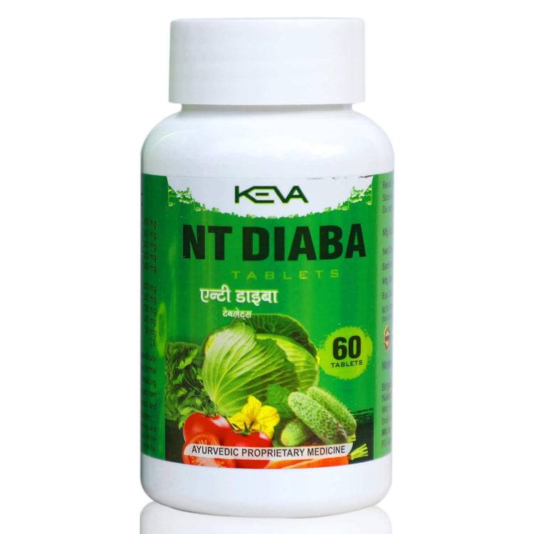 Keva NT Diaba (Anti Sugar) Tablets : Very Helpful in Diabetes, Helps to Normalise Blood Sugar Level and Urine Irregularity (60 Tablets) - Uniherbs India
