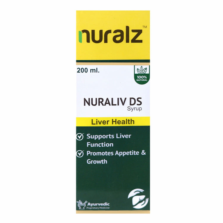 Nuralz Nuraliv DS Syrup : Ayurvedic Medicine for Fatty Liver, Liver Detox, Protection Against Fatty Liver, For Healthy Liver, Supports Liver Function, Promotes Appetite & Growth (200 ml)