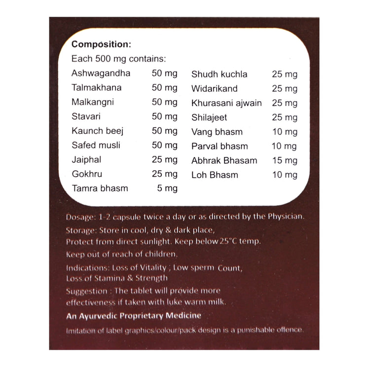 Nuralz Royalshakti Ayurvedic Capsules : Improve Stamina, Energy & Strength, For Male Wellness (20 Capsules) (10 Capsules X 2)