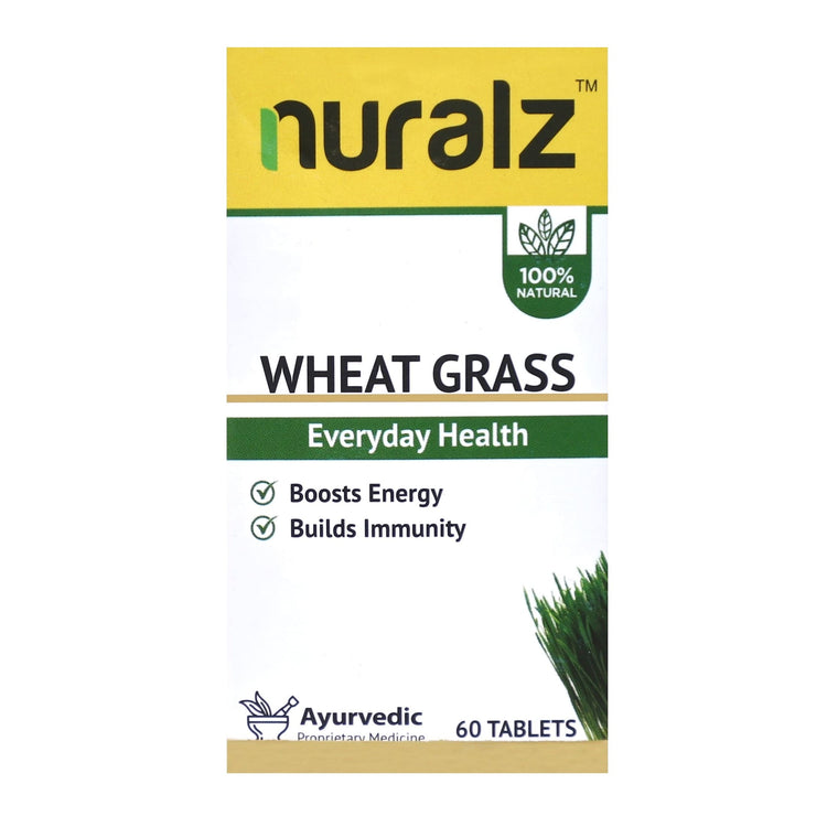 Nuralz Wheatgrass Tablets : Helpful for Weight Management, Supports in Digestion System (60 Tablets) - Uniherbs India