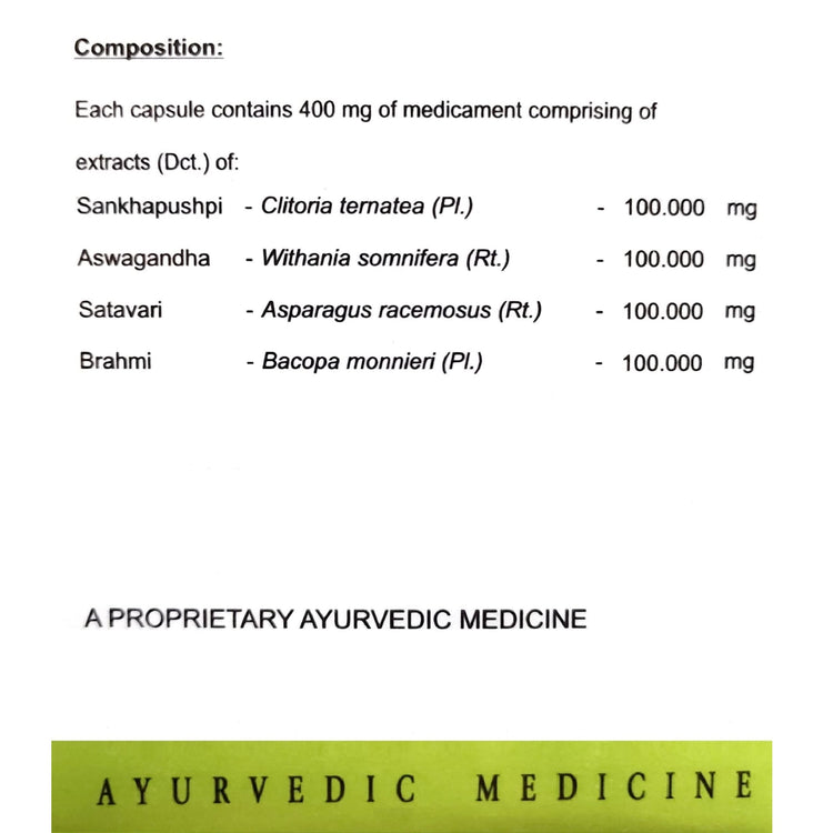 AVN Perment Capsules : Helpful in Anxiety, Depression, Lack of Memory & Concentration, High Blood Pressure, Skin Diseases, Peptic Ulcer (120 Capsules)