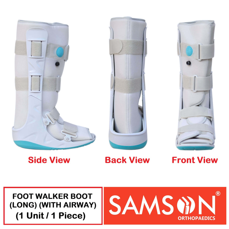 Samson Foot Walker (Boot) With Airway : Promotes Natural Gait, Reduces Plantar Pressure and Enhances Stability (For Full Protection and Rigid Immobilization) (Colour: Black / White / Grey As per Availaibility)