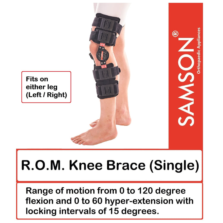 Samson Ajustable R.O.M. Knee Brace for Multiple Orthopedic Problems - Useful for Tendon/Ligament Injuries, ACL or PCL Injuries, Osteoarthrits of Knee, 18.00 Inches / 46 CM (Size : Universal)