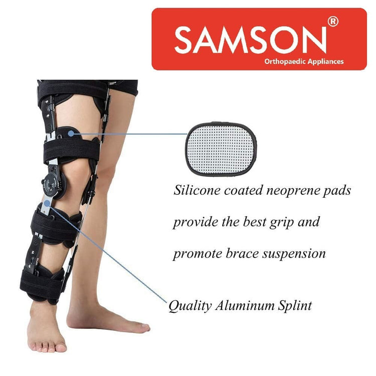Samson Ajustable R.O.M. Knee Brace for Multiple Orthopedic Problems - Useful for Tendon/Ligament Injuries, ACL or PCL Injuries, Osteoarthrits of Knee, 18.00 Inches / 46 CM (Size : Universal)