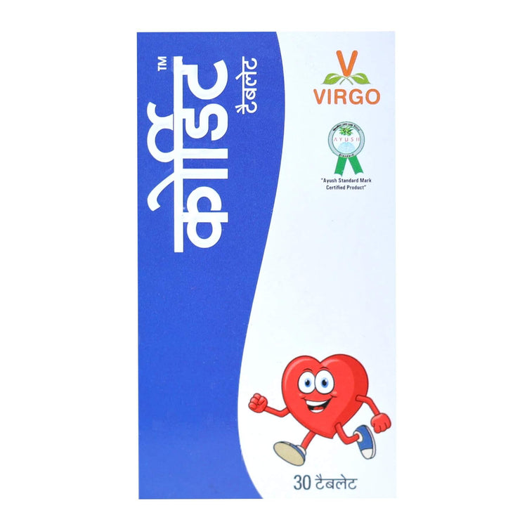 Virgo Cordit Tablets : Corrects Lipid Profile, Improves Cardiac Efficiency, Useful in Hypertension (60 Tablets) (30 Tablets X 2)