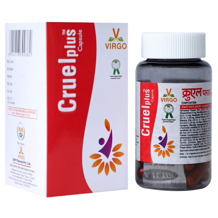 Virgo Cruel Plus Capsules : For Autoimmune Diseases, Strong Immunobooster, Anti-inflammatory Action (30 Capsules) - Uniherbs India
