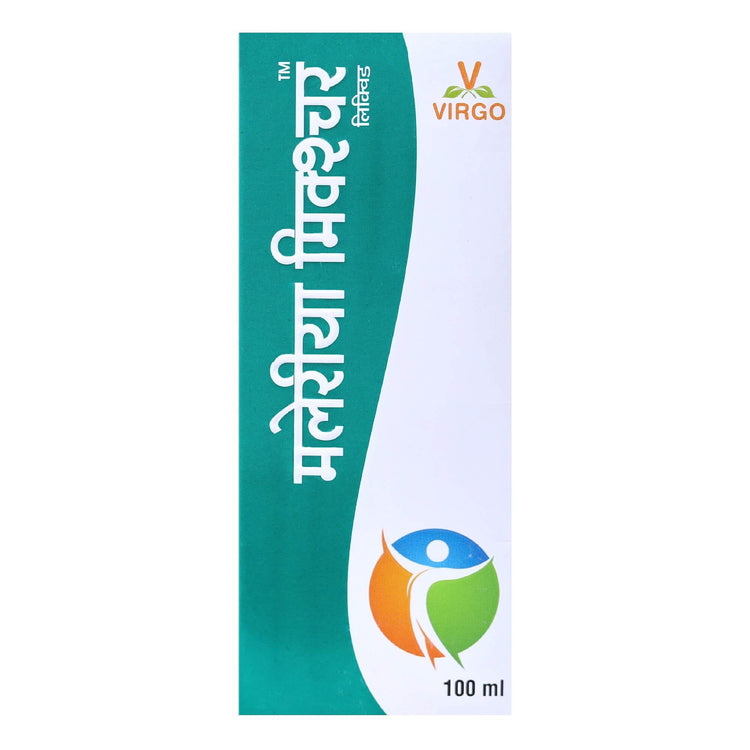 Virgo Malaria Mixture Syrup : For Malarial Fever, Viral Fever, Chronic Fever and Pyrexia of Unknown Origin (400 ml) (100 ml X 4) - Uniherbs India