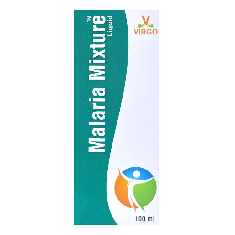 Virgo Malaria Mixture Syrup : For Malarial Fever, Viral Fever, Chronic Fever and Pyrexia of Unknown Origin (400 ml) (100 ml X 4) - Uniherbs India