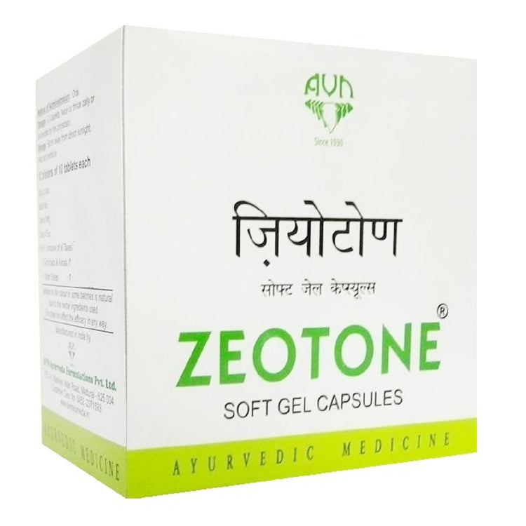 AVN Zeotone Soft Gel Capsules : Useful for Osteoarthritis, Osteoporosis, Rheumatoid Arthritis,Gout, Repairs, Rebuilds Cartilage & Bones (120 Capsules) - Uniherbs India
