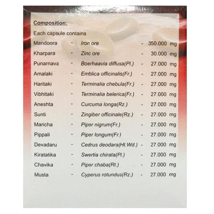 Uniherbs India Capsules AVN Xerfer Capsules : Helps in Anaemia, Improves Haemoglobin Level, Increase Red Blood Cells (RBC) Counts (100 Capsules)