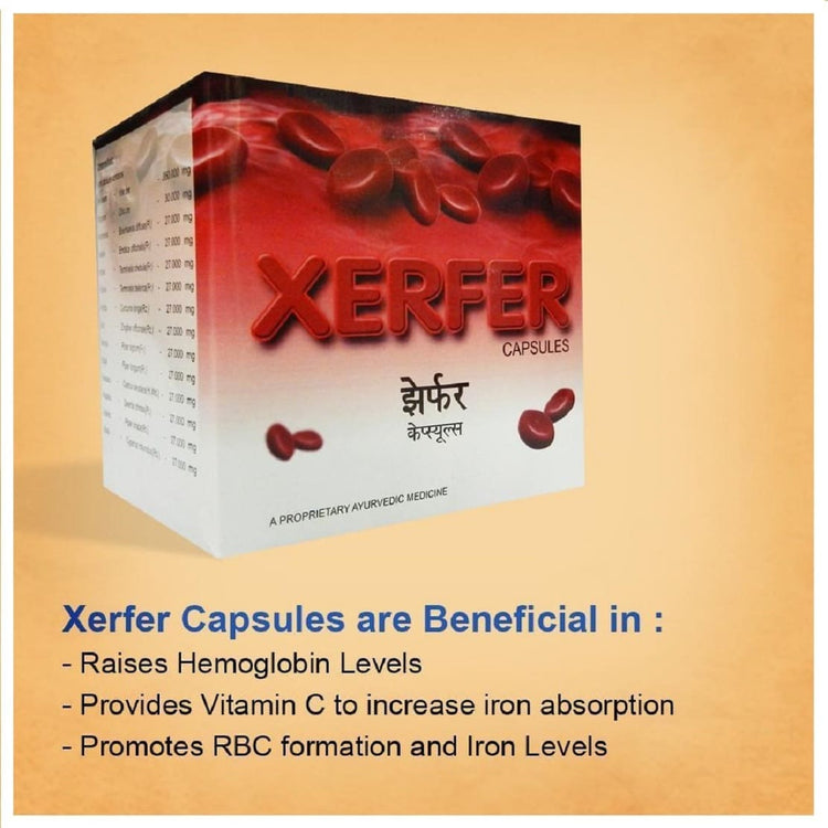 Uniherbs India Capsules AVN Xerfer Capsules : Helps in Anaemia, Improves Haemoglobin Level, Increase Red Blood Cells (RBC) Counts (100 Capsules)