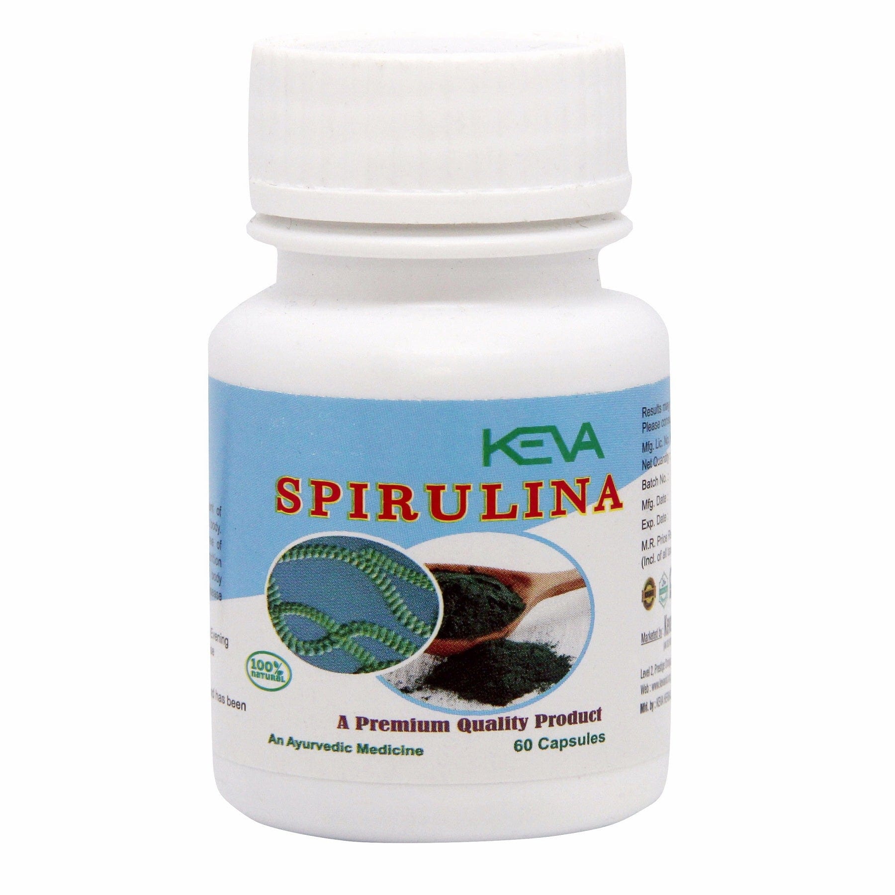 Keva Spirulina Capsules (60 Capsules) Uniherbs India