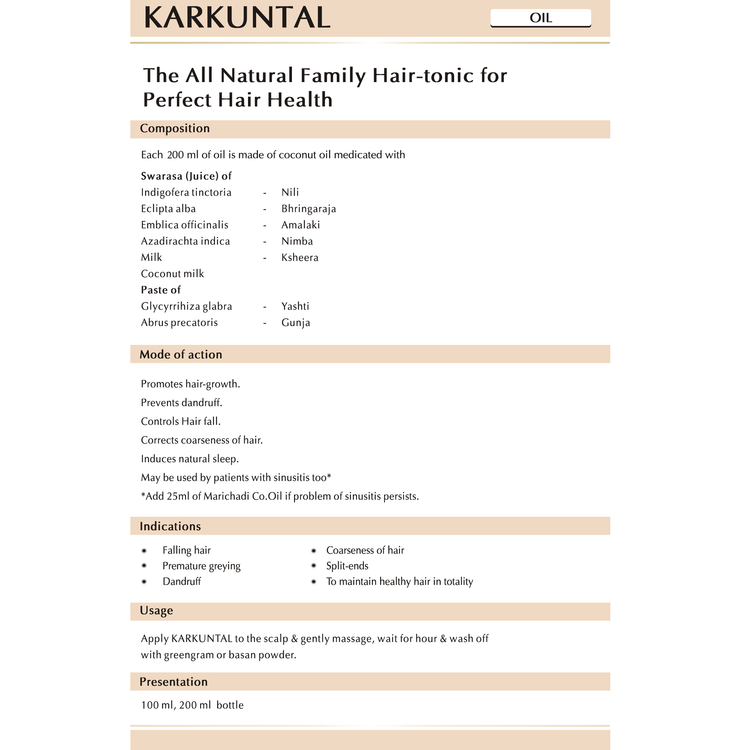 Uniherbs India Oil AVN Karkuntal Hair Oil - Prevents Greying, Improves Hair Growth & Quality, Reduces Split-ends, Nurtures & Conditions, Anti-Hair Fall Therapy (100 ml)