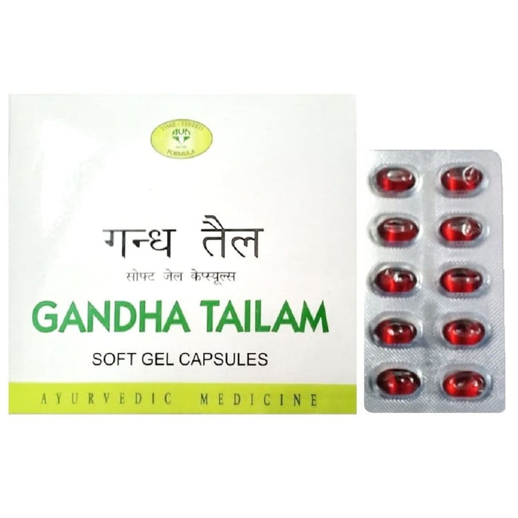 Uniherbs India Softgels AVN Gandha Tailam Soft Gel Capsules : Helps to Strengthen Bones, Joints, Ligaments, Useful in Arthritis, Osteoporosis, Fracture (100 Capsules)