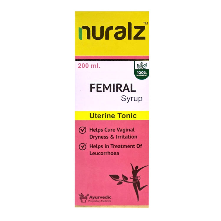 Uniherbs India Syrup Nuralz Femiral Syrup : Helps Cure Vaginal Dryness & Irritation, Helps In Treatment of Leucorrhoea (400 ml) (200 ml X 2 Pack)
