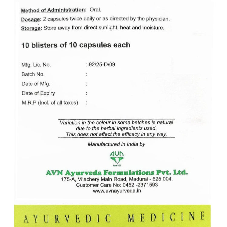 Uniherbs India Tablets AVN Herbovital Capsules : Remedy for Male Infertility, Male Stamina Increase, Increase Sperm Count (100 Capsules)