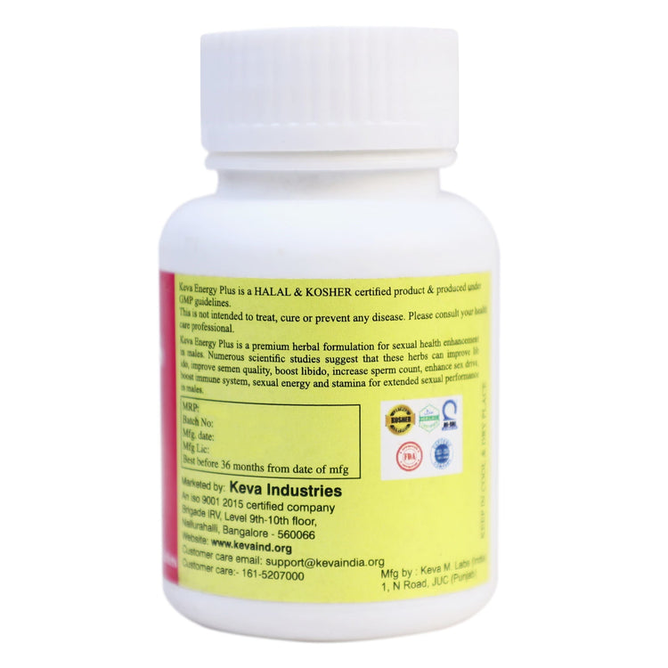 Uniherbs India Tablets Keva Energy Plus Tablets : To Improve Performance, Stamina, Combat Premature Ejaculation (60 Tablets)