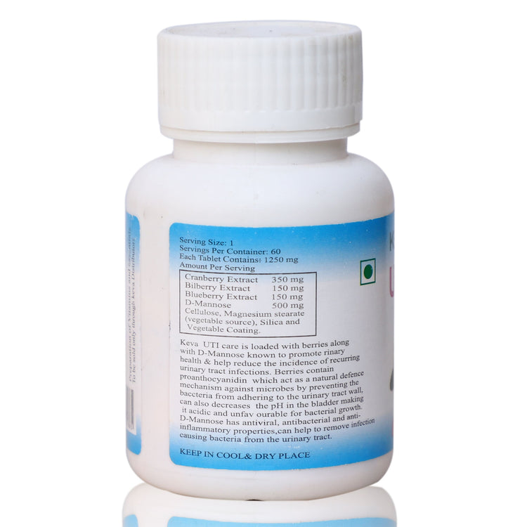 Uniherbs India Tablets Keva UTI Care Tablets : Helpful for Urinary Tract Infection (UTI), Makes the Urinary Tract Healthy (60 Tablets)
