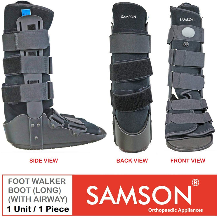 Samson Foot Walker (Boot) With Airway : Promotes Natural Gait, Reduces Plantar Pressure and Enhances Stability (For Full Protection and Rigid Immobilization) (Colour: Black / White / Grey As per Availaibility)