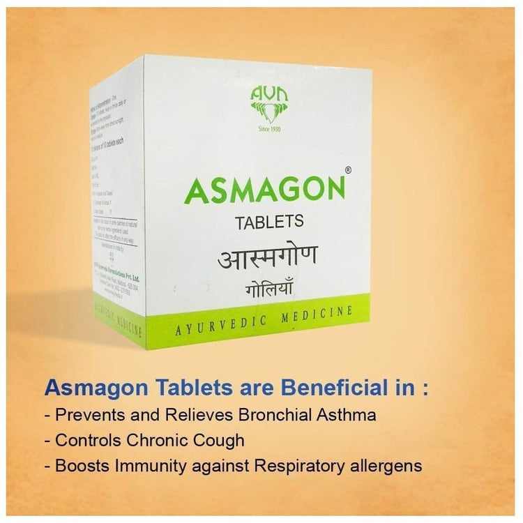 AVN Asmagon Tablets : Prevents and Relieves Bronchial Asthma, Tuberculosis (TB), Chronic Cough, Congestion (100 Tablets)