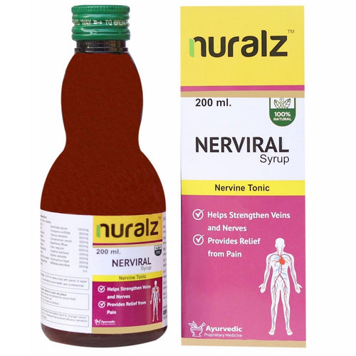 Nuralz Nerviral Syrup : For Nerves, Vein & Nervous System, Mind Relax Medicine (800 ml) (200 ml X 4) - Uniherbs India