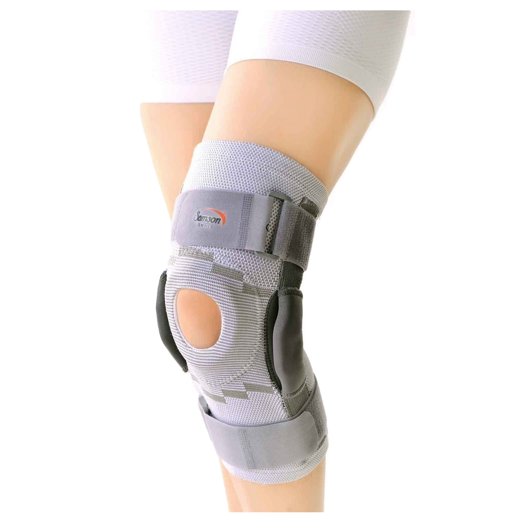Samson Knee Cap Hinged with Open Patella and Deluxe Gel Pad for Arthritis, Sports Injury, Joint Pain Relief Knees Stabilizer and Support for Women and Men