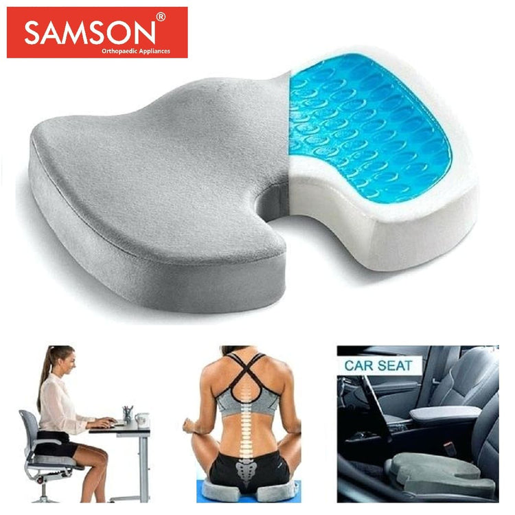 Samson Tailbone Support Pillow (COCCYX Cushion) With Memory Foam (For Sciatica, Coccyx, Orthopaedic, Tailbone, Piles, Hemorrhoid & Pregnancy) For Office, Home, Flights & Car (18" x 14" x 3") (Size : Universal)