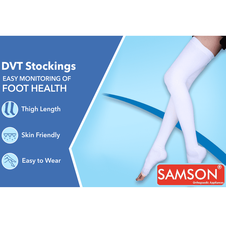 Samson Anti Embolism Stockings (Thigh High) (Pair) (AG) - Increased Blood Flow, Reduces Risk of Blood Clots, Prevents Veins from Expanding, (Ideal for Deep Vein Thrombosis (DVT)) (For Women & Men)