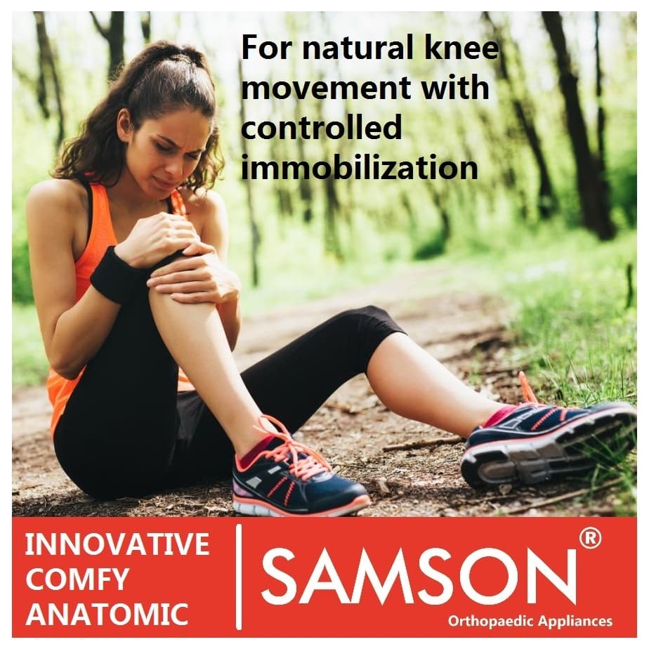 Samson Elastic Knee Support With Open Patella & Hinges - For Arthritis, Sports Injury, Joint Pain Relief, Knee Stabilizer & Support (For Women & Men)