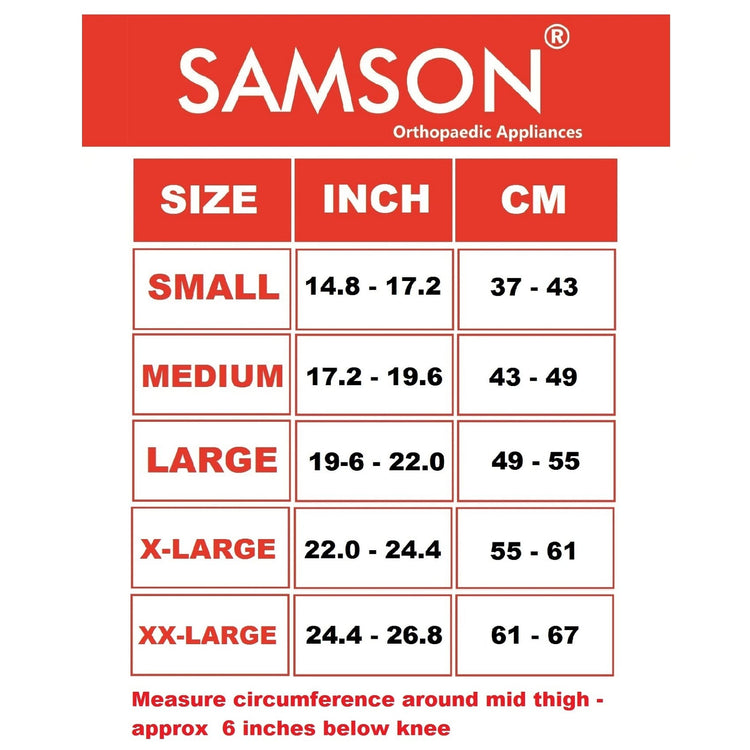 Samson Elastic Knee Support With Open Patella & Hinges - For Arthritis, Sports Injury, Joint Pain Relief, Knee Stabilizer & Support (For Women & Men)