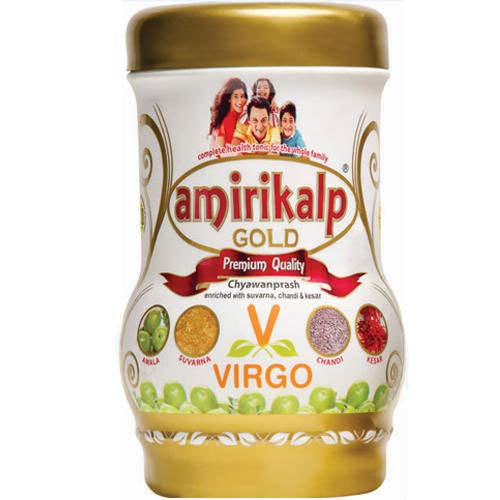 Virgo Amirikalp Gold Tonic (Chyawanprash) : Boosts Memory, Immunity, Restores Energy in All Age People (500 gm)