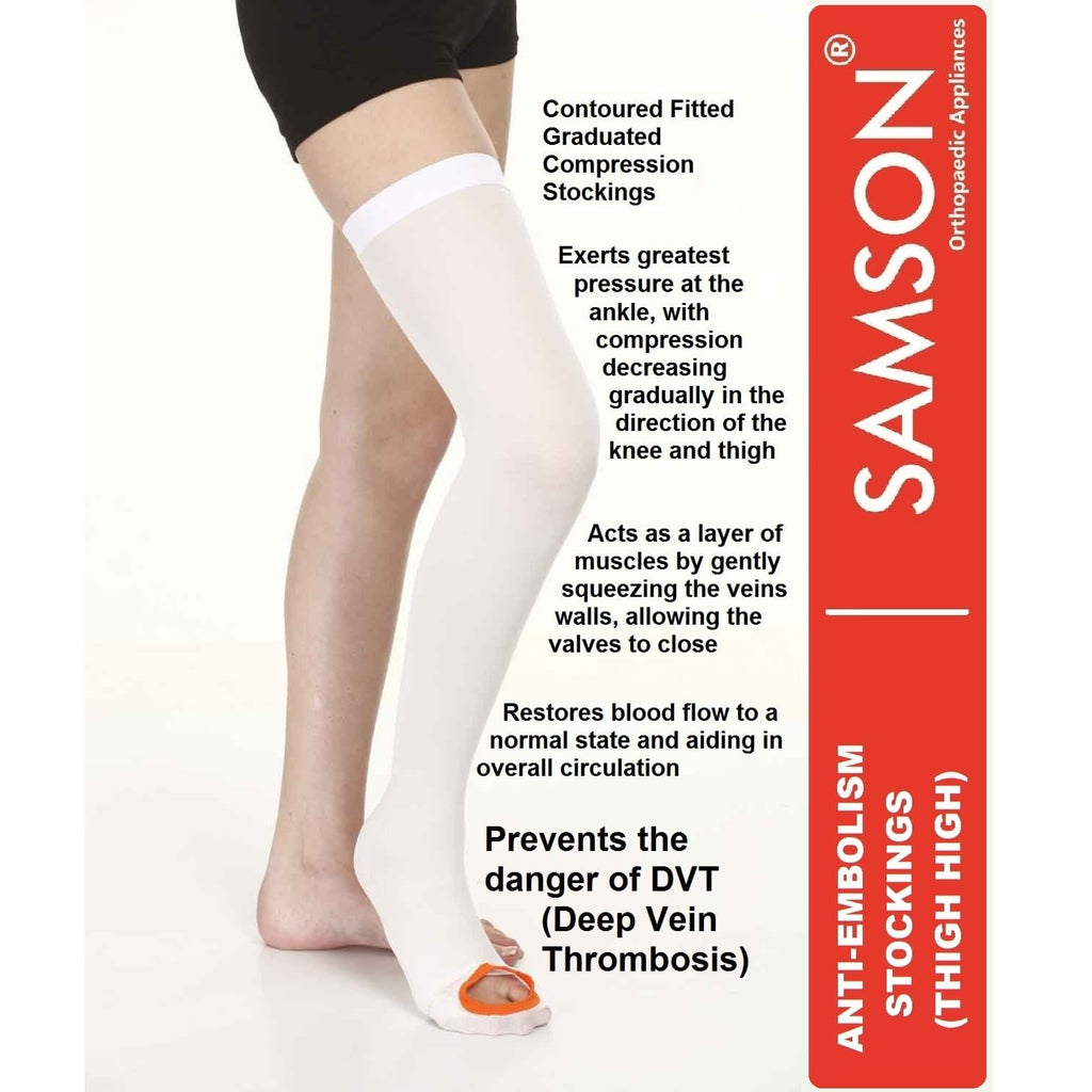 Samson Anti Embolism Stockings (Thigh High) (Pair) (AG) - Increased Bl –  Uniherbs India
