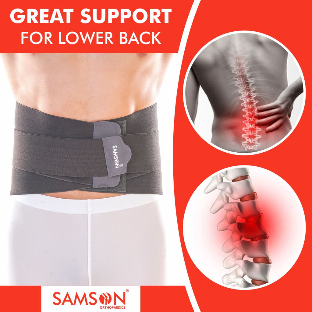Samson Lumbo Sacral Belt (Double Support) : Light Weight, Long Life, Custom Fit (For Vertebral Fracture, Spinal Injuries, Lumbar Spondylitis & Postural Fatigue) (For Women & Men)