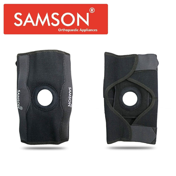 Samson Elastic Knee Support With Open Patella & Hinges - For Arthritis, Sports Injury, Joint Pain Relief, Knee Stabilizer & Support (For Women & Men)