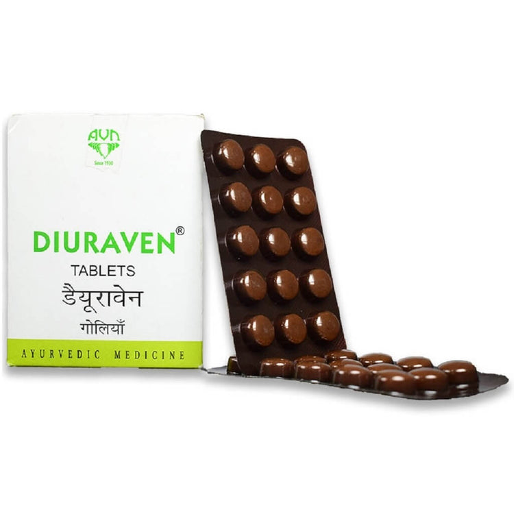 AVN Diuraven Tablets : Helpful in Urinary Infections, Kidney Stones, High Blood Pressure (Hypertension), Gout Arthritis, Asthma (120 Tablets)