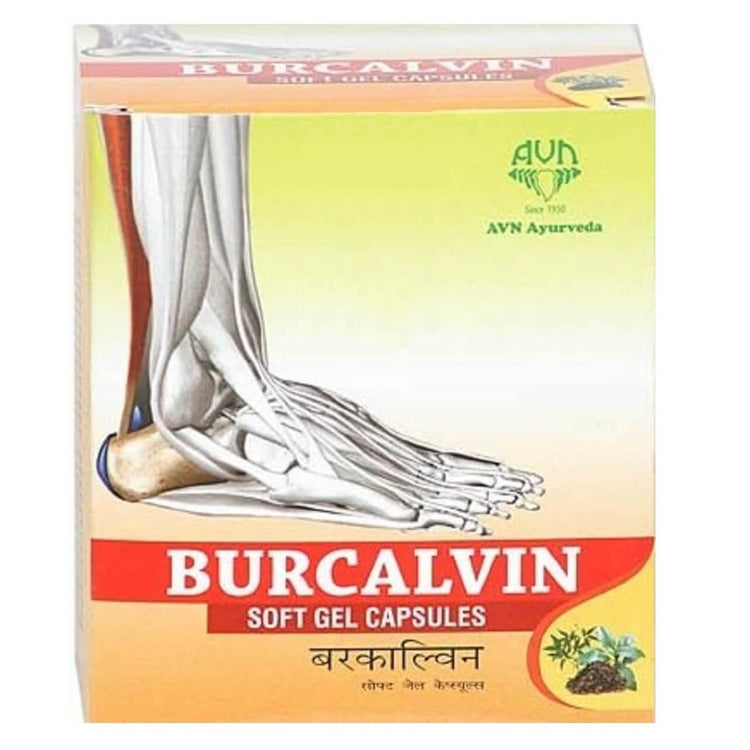 AVN Burcalvin Soft Gel Capsules : Helpful in Treating Calcaneal Spurs, Heel Pain (60 Capsules)