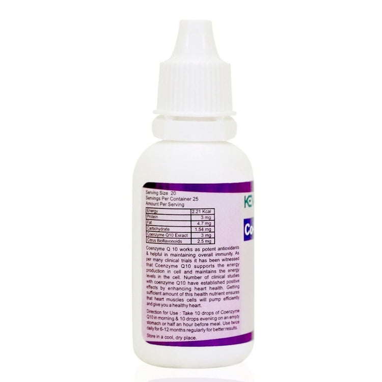 Keva Coenzyme Q 10 Drops : Maintains Heart Health, A Potent Antioxidant, Immunity Booster, Maintains Blood Pressure Level, Cholesterol Control (30 ml)