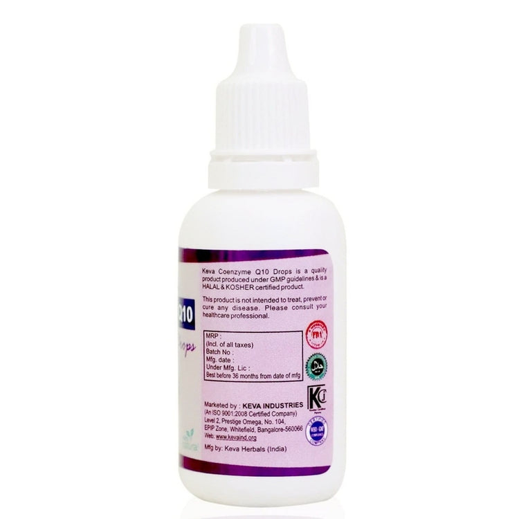 Keva Coenzyme Q 10 Drops : Maintains Heart Health, A Potent Antioxidant, Immunity Booster, Maintains Blood Pressure Level, Cholesterol Control (30 ml)