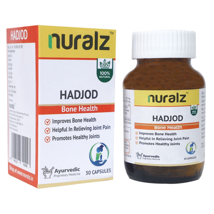 Nuralz Hadjod (Bone Health) Capsules : Natural & Herbal, Supports & Maintain Healthy Bones, Joints And Cartilage, Helps To Support Mobility & Flexibility (30 Capsules)