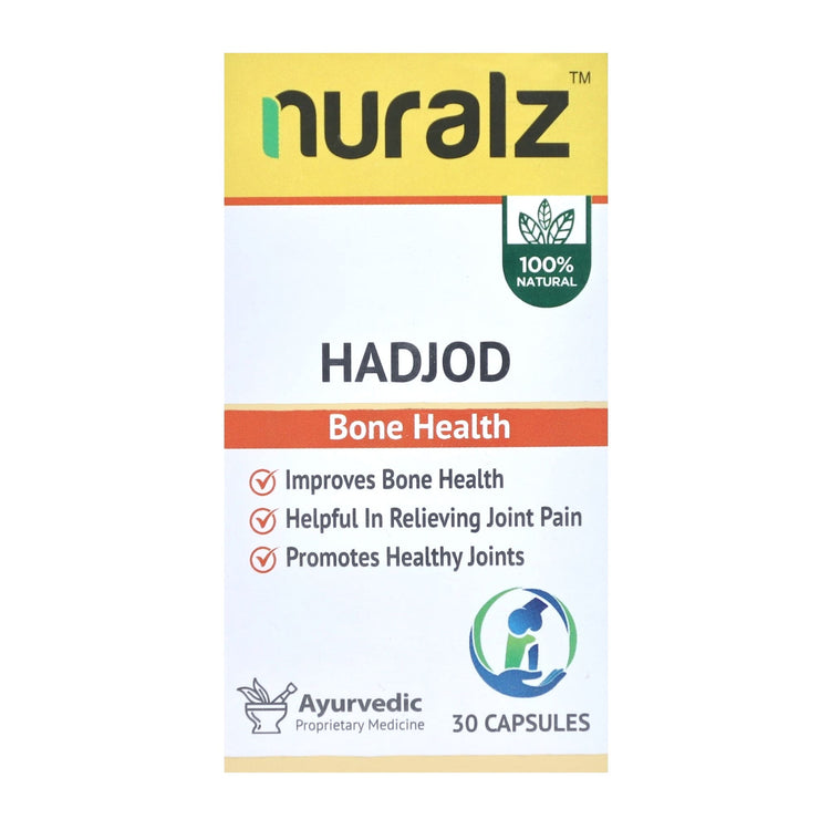 Nuralz Hadjod (Bone Health) Capsules : Natural & Herbal, Supports & Maintain Healthy Bones, Joints And Cartilage, Helps To Support Mobility & Flexibility (30 Capsules)