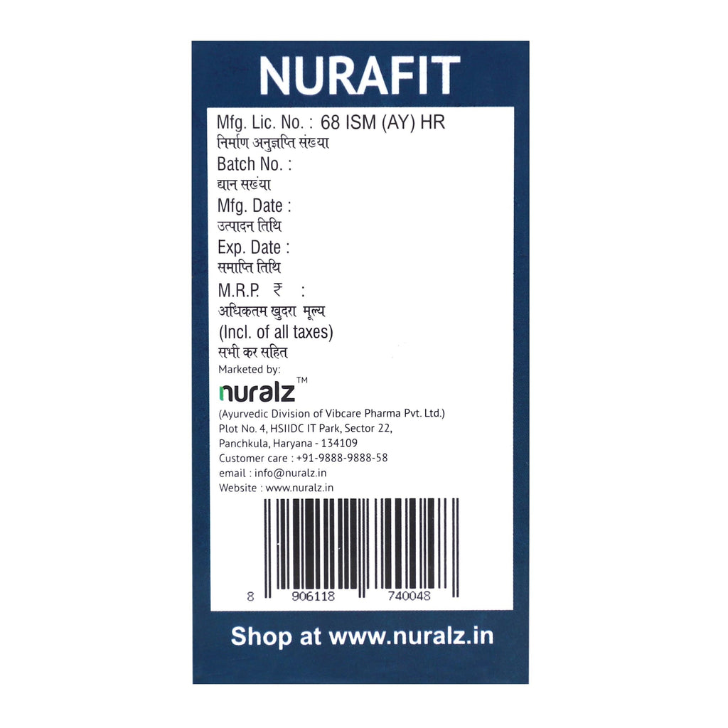 Nuralz Nurafit Capsules : Helps To Reduce Body Weight, Helps To Keep You Healthy, Improve Metabolism, Digestion (30 Capsules)