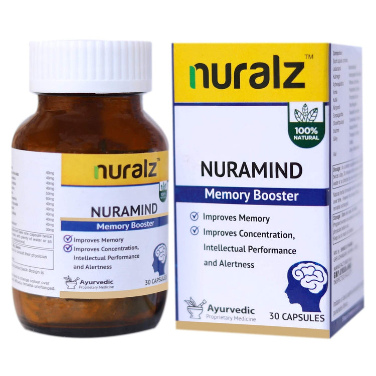 Nuralz Nuramind Capsules : For Improves Memory, Improves Concentration, Intellectual Performance And Alertness (30 Capsules)