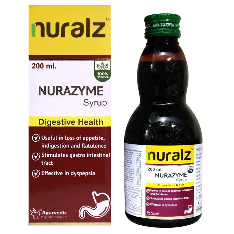 Nuralz Nurazyme Syrup : Digest Elixir For Digestive Health & Acidity, Fatty Liver Tonic For Detox, Useful In Loss of Appetite (600 ml) (200 ml X 3)
